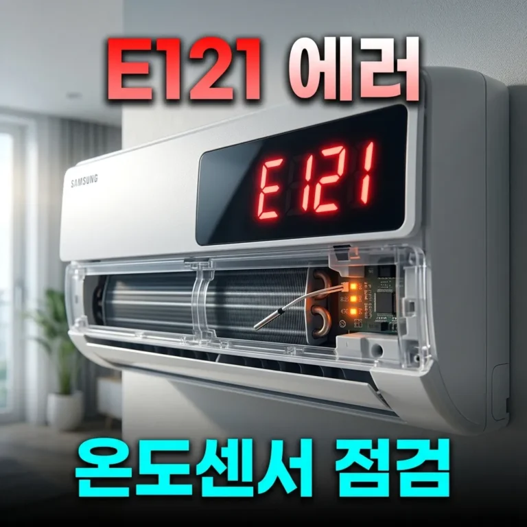 삼성 에어컨 E121 에러 원인과 해결 — 온도센서 이상 자가 점검법