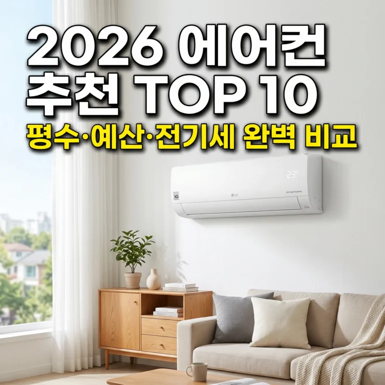 2026 에어컨 추천 TOP 10 완벽 비교 가이드 (평수·예산·전기세까지)