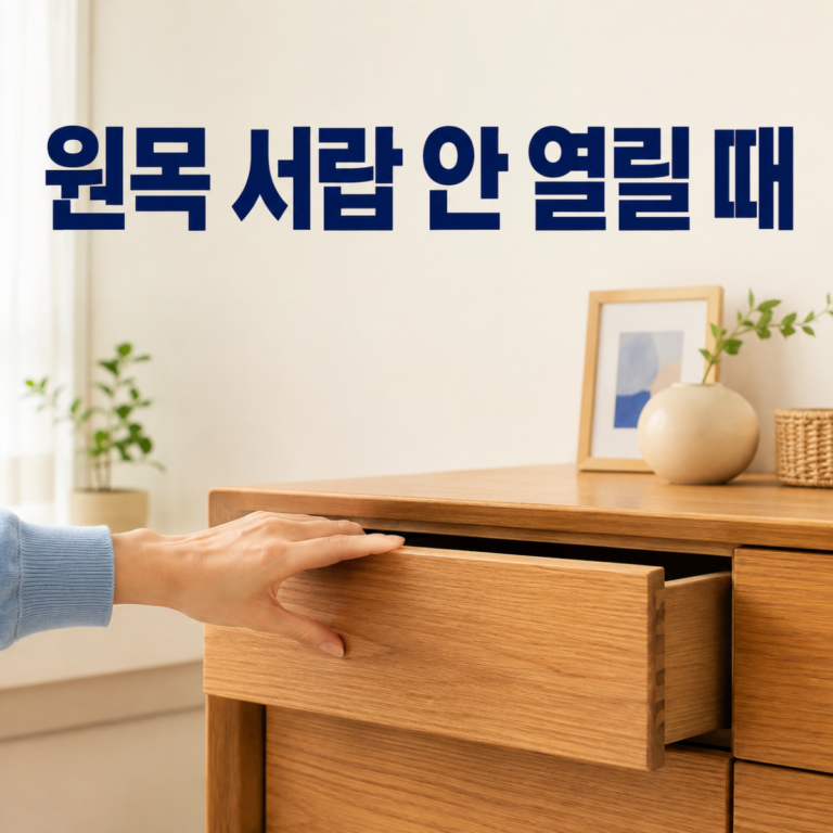 원목 서랍 안 열릴 때|습기·뒤틀림·레일 점검 순서