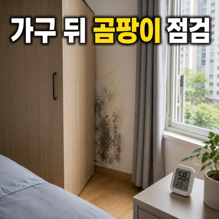 가구 뒤 곰팡이 생길 때|벽 결로·누수·환기 점검 7단계