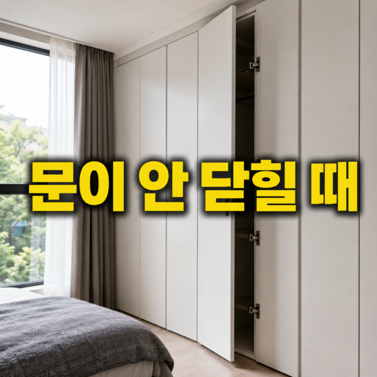 붙박이장 문이 안 닫힐 때|경첩·수평·습기 점검