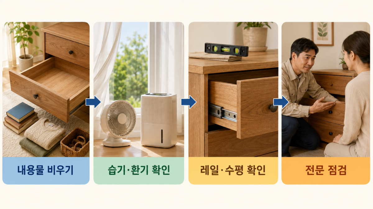 원목 서랍 점검 흐름