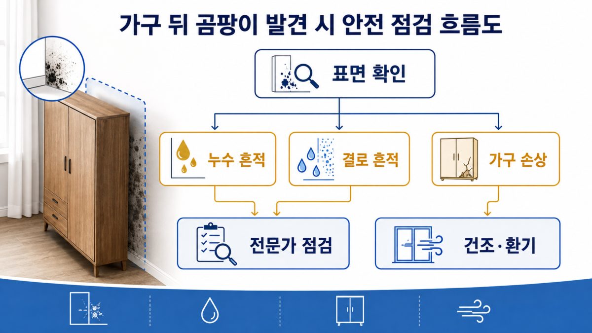 가구 뒤 곰팡이 안전 점검 흐름