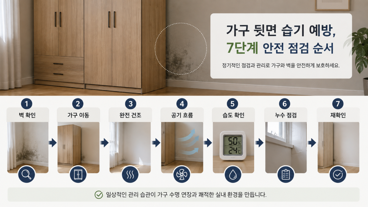 가구 뒤 습기 예방 7단계
