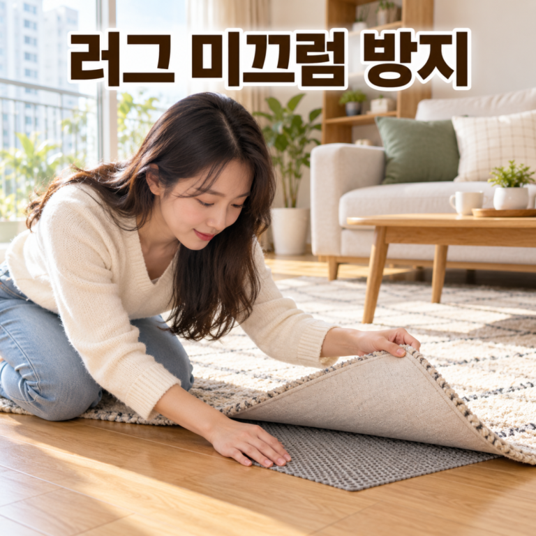 러그가 자꾸 밀릴 때|논슬립 패드·모서리 들뜸 점검
