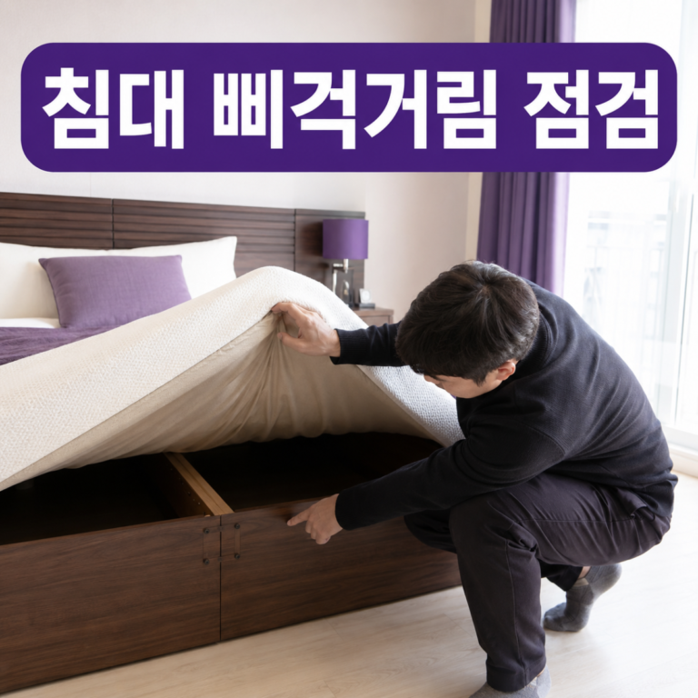 침대 프레임 삐걱거릴 때|나사·갈빗살·중앙지지대 점검