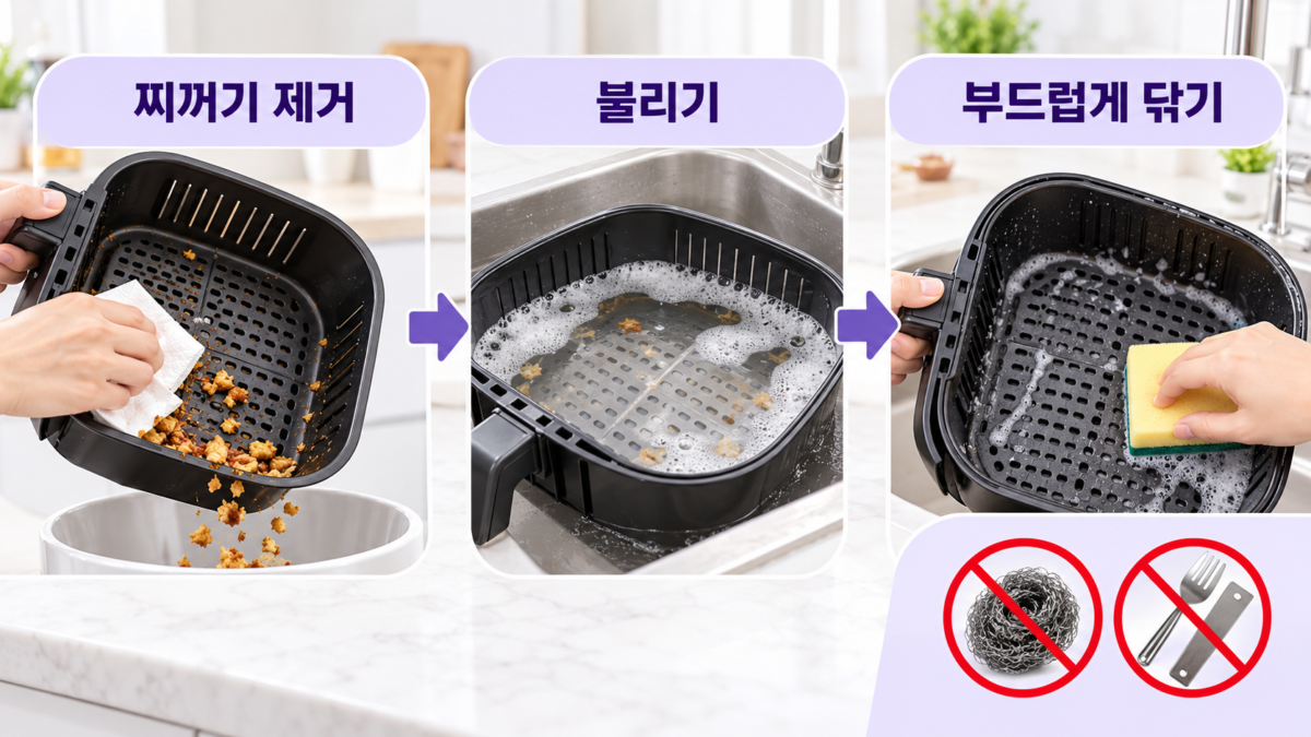 바스켓 기름때 청소 순서