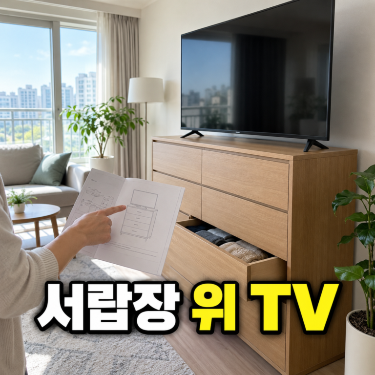 서랍장 위 TV 올려도 될까? 전도 위험부터 확인하세요
