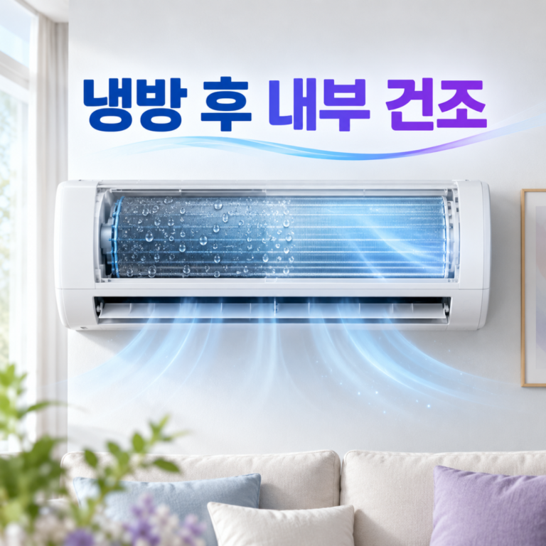 에어컨 자동건조·송풍 차이|냉방 후 내부 말리는 순서