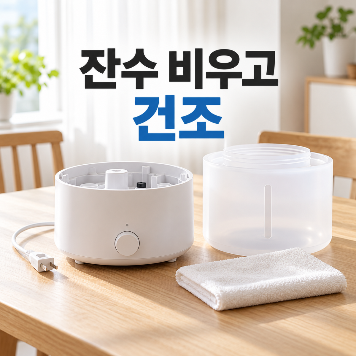 가습기 잔수 건조