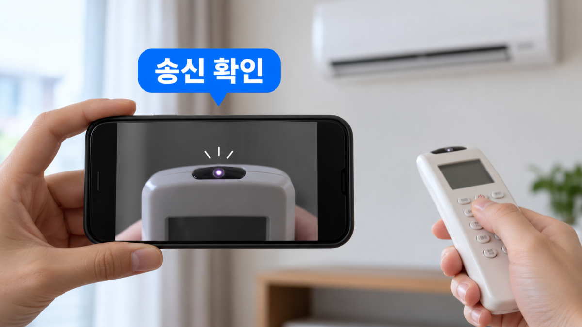 송신 불빛 확인
