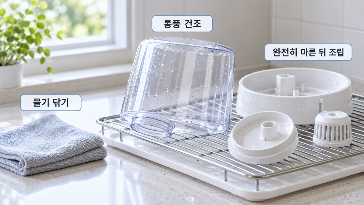 가습기 부품 건조 순서
